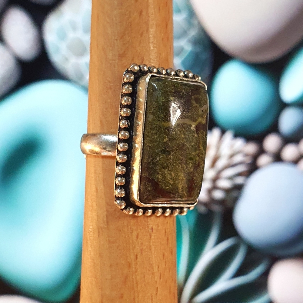Bloodstone Gemstone 925 Sterling Silver Plated Adjustable Ring